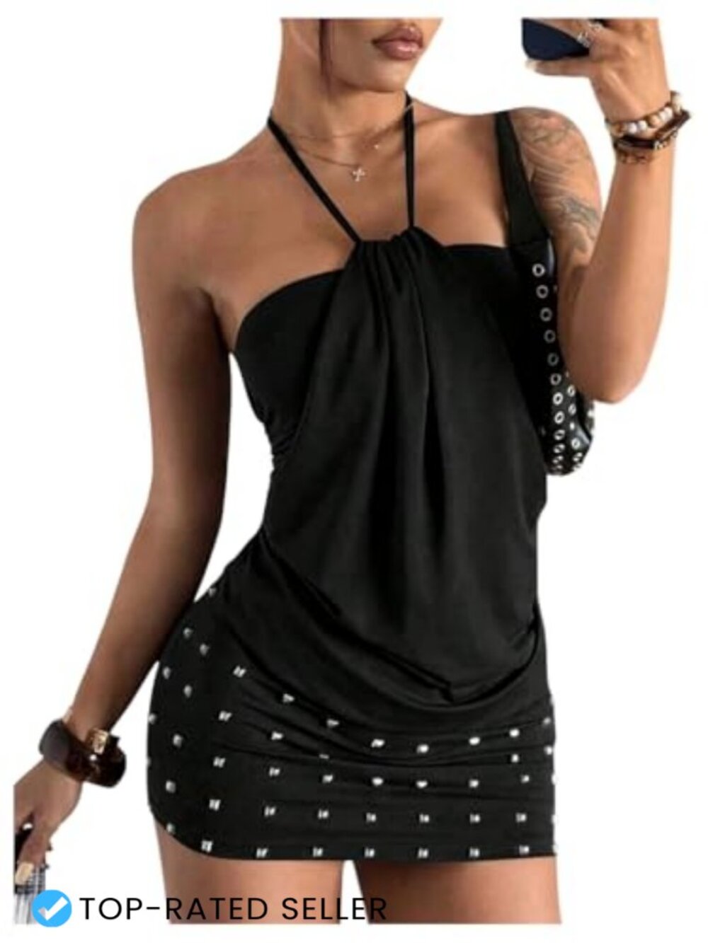 SweatyRocks Halter Mini Dress Bodycon Backless Club Night Out